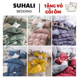 Bộ chăn ga gối Cotton TC Suhali Shop mềm mại, thấm hút tốt, đủ size, free bo chun ga giường
