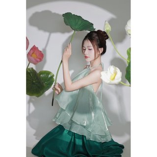 Áo yếm voan chụp ảnh nghệ thuật kèm váy lụa có bigsize