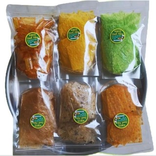 Combo 7 túi bánh tráng trộn 7 vị 700gr. rong biển, xike, phô mai, phô mai tép hành, lá dứa, tỏi bò cay, ống sa tế tôm