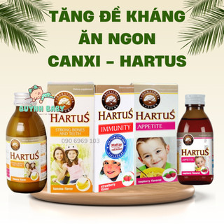 Canxi cho bé Hartus, thêm D3K2, Hỗ trợ miễn dịch Hartus Immunity và biếng ăn Hartus Appetite cho bé 4m+