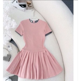 Đầm baby cổ tròn bigsize xếp ly dáng xòe dễ thương