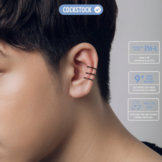 Khuyên kẹp vành tai Triple Helix Earcuff CockStock