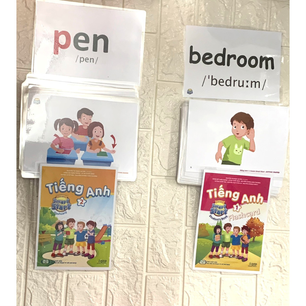 (New)Thẻ Flashcard Tiếng Anh i-Learn Smart Start Lớp 1, 2, 3, 4, 5 in 2 mặt có phiên âm