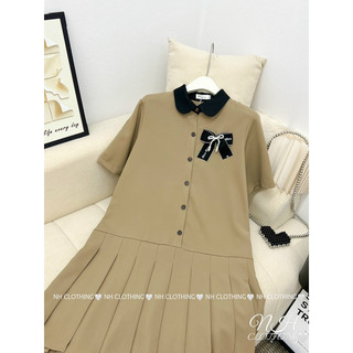 Váy xuông cổ sen kèm tag nơ