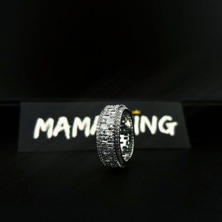 (TẶNG KÈM NHẪN)Nhẫn nam hiphop đính đá CZ siêu đẹp baguette MAMA KING N10