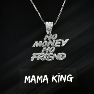 (TẶNG KÈM NHẪN) MẶT DÂY CHUYỀN NO MONEY NO FRIEND đính đá nhân tạo MAMA KING