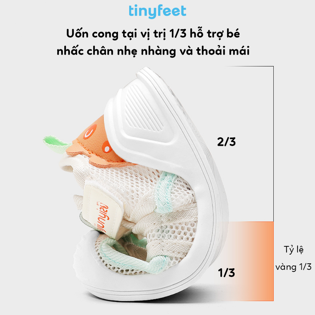 Giày Tập Đi Chống Bẹt Chân Mẫu Mới Hè 2025 TINYFEET WJ05 Thoáng Khí Cho Bé Trai Bé Gái 1-3 Tuổi | BigBuy360 - bigbuy360.vn
