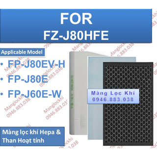 Màng lọc không khí hepa + than hoạt tính shap fp-j80,j60