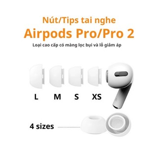Bộ Nút Bọc ,Núm,Đệm cao su mềm mại thay thế Cho Tai Nghe AP PRO các đời chính hãng mới 100% nhà 🍏