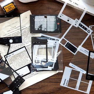  Set 10 tấm sticker trong suốt FRAME KHUNG ẢNH INS FB BÀI NHẠC KHUNG FILM dán sổ Bullet Journal Scrapbook 