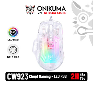 Chuột chơi game có dây onikuma cw923 trong suốt - chuột cơ điều chỉnh dpi đèn rgb - cho laptop pc
