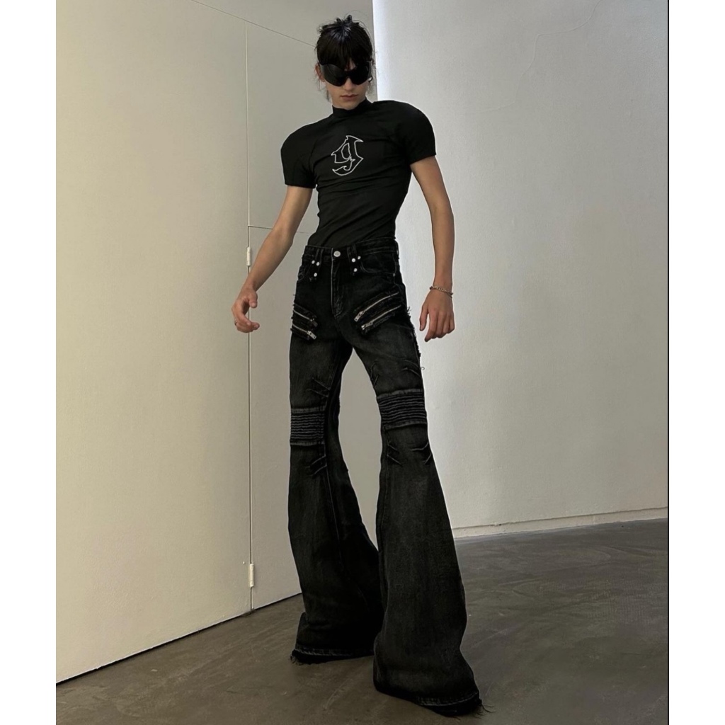  QUẦN LOE DENIM - BODEGA FLARED DENIM WASHED PANTS 