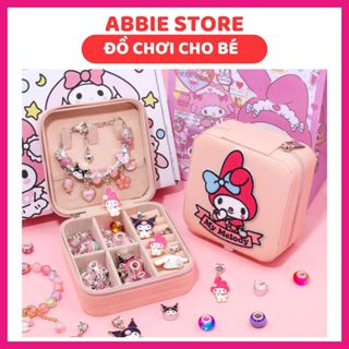 Đồ Chơi Kuromi Vòng Tay Handmade Cho Bé, Hộp 66 Chi Tiết Gồm 3 Vòng Tay, 3 Dây Chuyền, 60 Hạt Charm