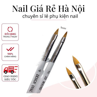 Cọ đắp hoa bột cán nhựa trong,đầu tròn dễ đắp số 2, 4 làm nail