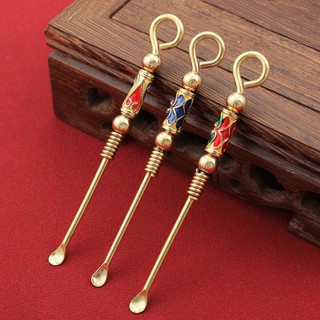 Móc Khóa Cây Lấy Ráy Tai Bằng Đồng Thau Nguyên Chất Họa Tiết Ngọc Châu
