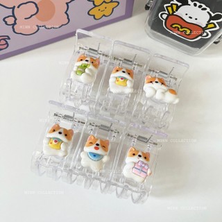 Kẹp Tóc Càng Cua Nữ Hoạt Hình Cún Con Corgi, Cào 3 răng, 5 răng Nhựa Trong Suốt Dễ Thương