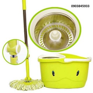 Bộ cây lau nhà thông minh 360 tự vắt fuji mop công nghệ nhật bản lòng inox-hàng chính hãng bh 6 tháng