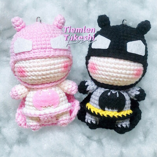 Móc khoá batman làm bằng len handmade
