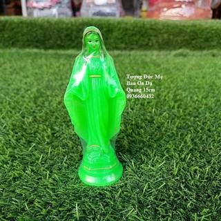 Tượng Đức Mẹ Ban ơn xanh dạ quang cao 15cm trang trí xe, quà tặng ý nghĩa