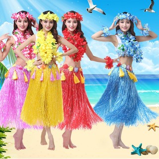 (Loại Dày 80cm) Váy múa Hawaii loại dày dặn dài 80cm dành cho người lớn bán lẻ từng phần và nguyên set