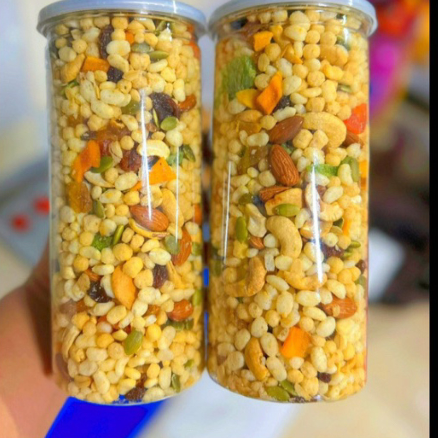 Granola siêu hạt ngũ cốc ăn kiêng mix yến mạch nổ giòn,hũ 500G ngũ cốc yến mạch giảm cân không đường