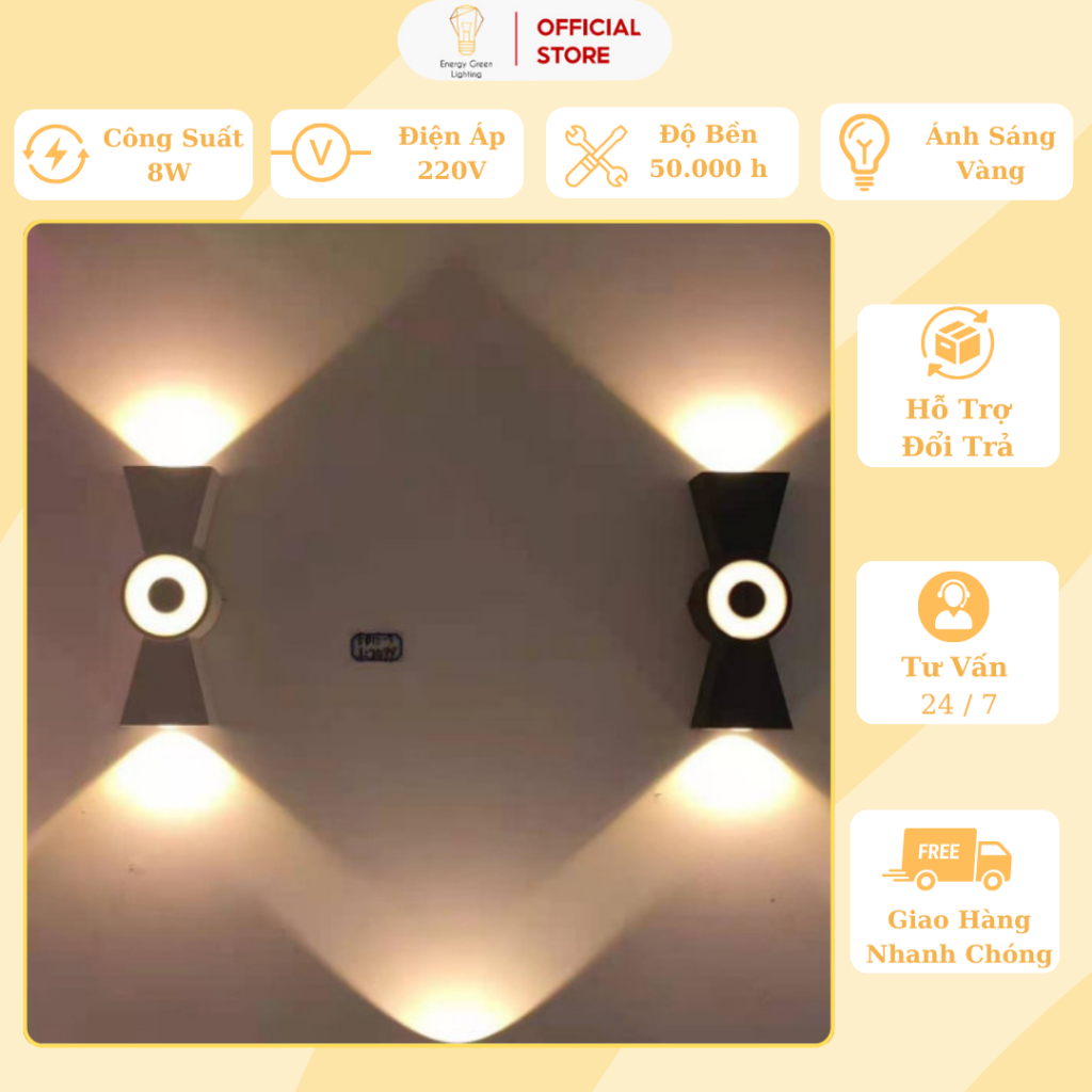 Đèn Hắt Tường Chống Nước Energy Green Lighting 3 Đầu Chiếu Sáng JLC19 - Decor Trang Trí Ngoài Trời