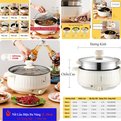 Nồi Lẩu Điện Mini Đa Năng Energy Green Lighting MX-22A ; MX-26A - Phụ Hợp Cho Gia Đình 2-3 Người