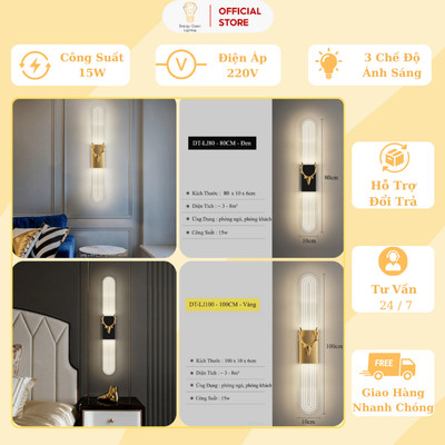 Đèn Tường Energy Green Lighting Sừng Huơu DT-LJ80,DT-LJ100 - Decor Trang Trí Phòng Khách / Phòng Ngủ