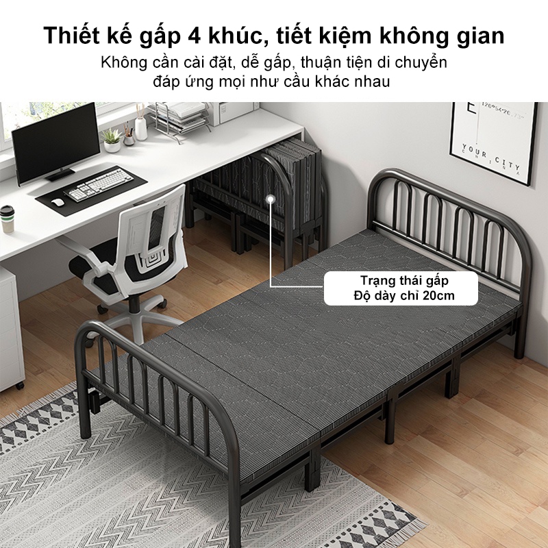 MY Giường Gấp Văn Phòng khung sắt 1m9 Giường Gấp Gọn Thông Minh đa năng 2 người nằm chắc chắn | BigBuy360 - bigbuy360.vn
