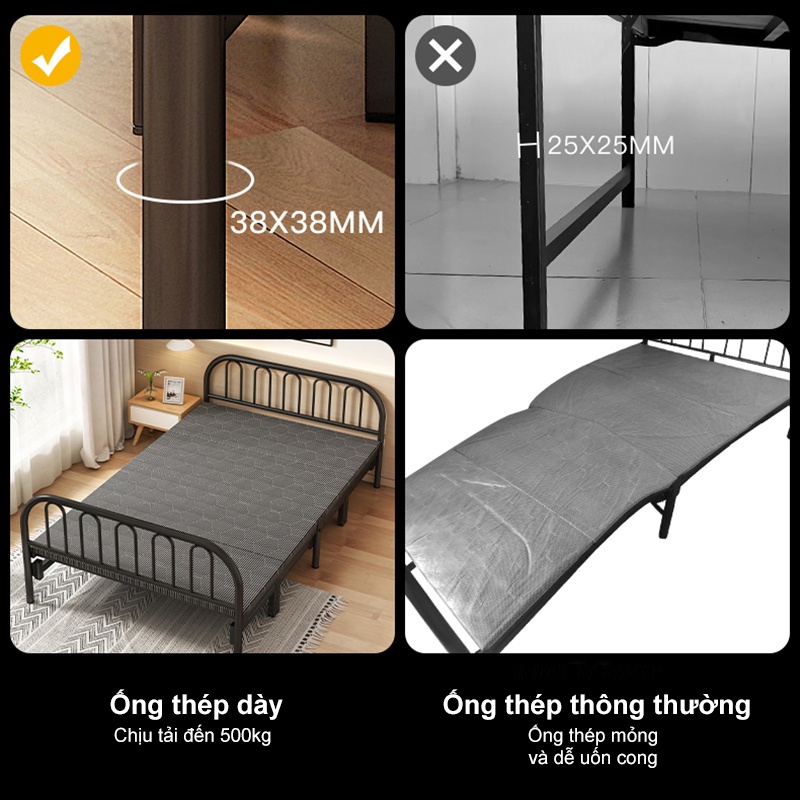 MY Giường Gấp Văn Phòng khung sắt 1m9 Giường Gấp Gọn Thông Minh đa năng 2 người nằm chắc chắn | BigBuy360 - bigbuy360.vn
