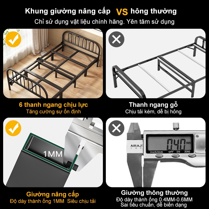 MY Giường Gấp Văn Phòng khung sắt 1m9 Giường Gấp Gọn Thông Minh đa năng 2 người nằm chắc chắn | BigBuy360 - bigbuy360.vn