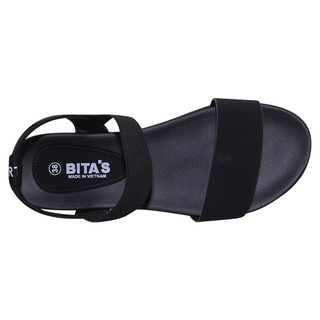 Sandal đế bằng nữ Bita's SYN.187 (Đen + Kem + Rêu)