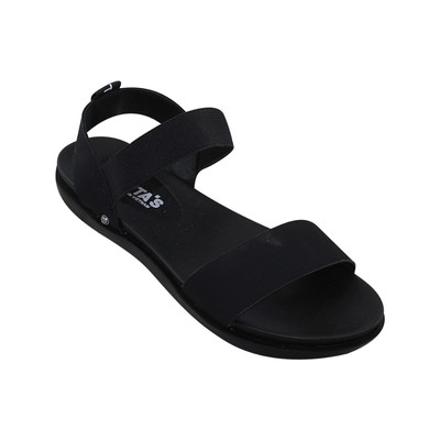 Sandal đế bằng nữ Bita's SYN.187 (Đen + Kem + Rêu)