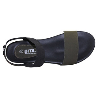 Sandal đế bằng nữ Bita's SYN.187 (Đen + Kem + Rêu)