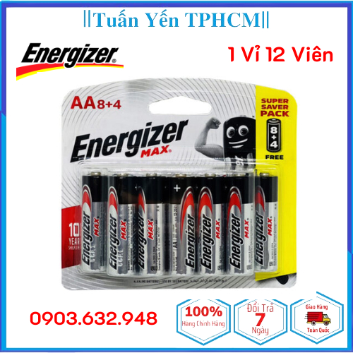 Pin AA Energizer Alkaline E91 ( vỉ 12 viên ) - Toppin.