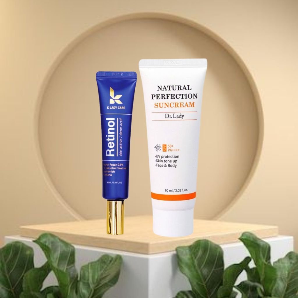 Combo Kem Dưỡng Retinol K Lady Care, Kem chống nắng Dr.Lady Suncream