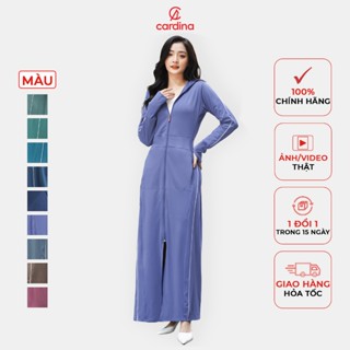 Áo Chống Nắng Nữ CARDINA 2 Lớp Dáng Dài Liền Thân Chất Thun Lạnh Nhật Cao Cấp Chống Tia UV 2BC