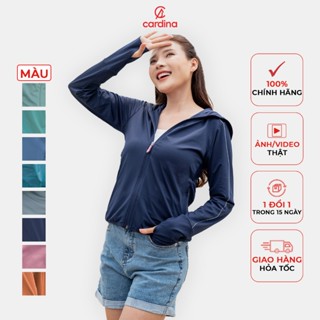 Áo Chống Nắng Nữ CARDINA 2 Lớp Chất Thun Lạnh Nhật Cao Cấp Viền Thể Thao Chống Tia UV 2NF02