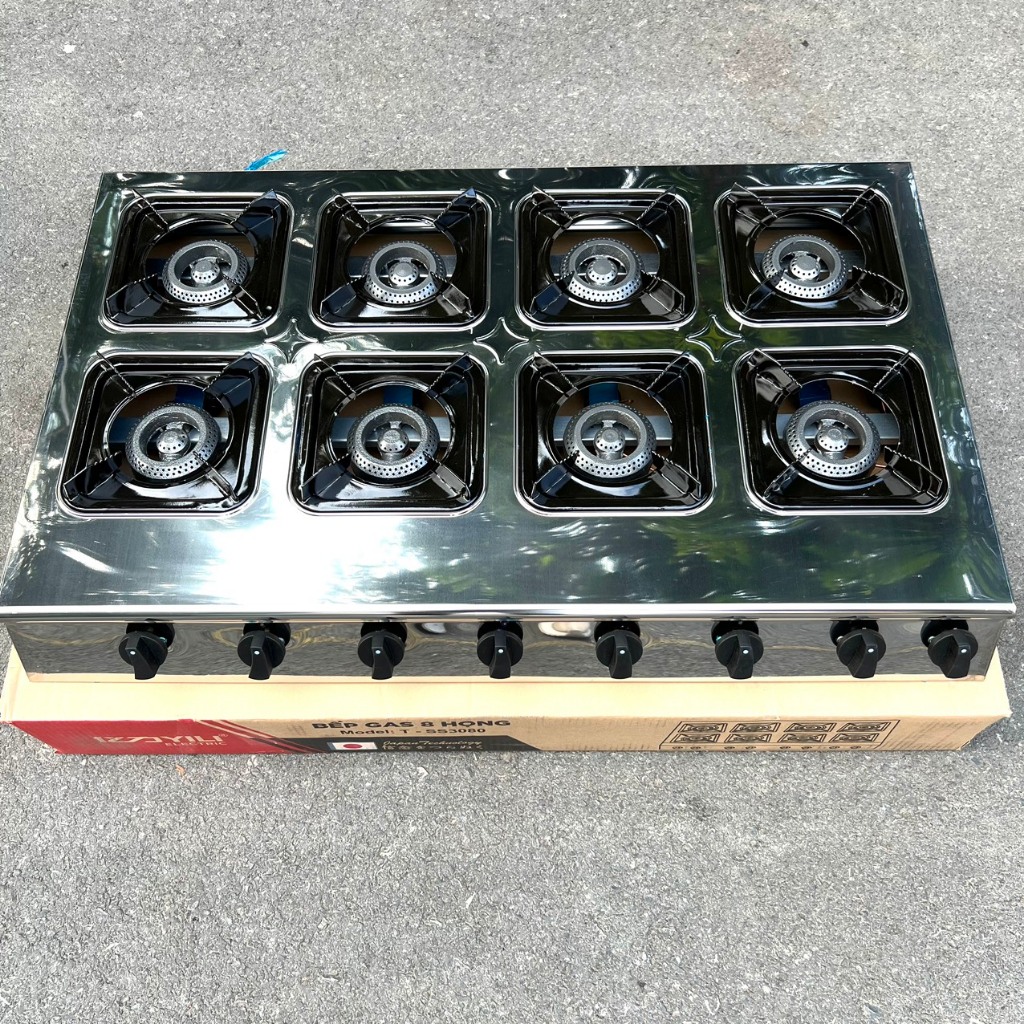 Bếp gas 6-4 lò chuyên dùng nấu mỳ cay, bánh xèo, cơm niêu - Bếp ga 6-4 họng, 6-4  cửa