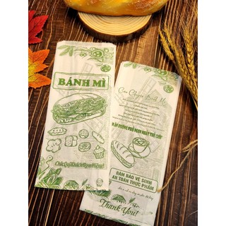 100 túi giấy ĐỰNG BÁNH MÌ TRUYỀN THỐNG Cối Xoay Gió (M.AN XANH). NHẬN IN THƯƠNG HIỆU RIÊNG CHỈ TỪ 500 TÚI.