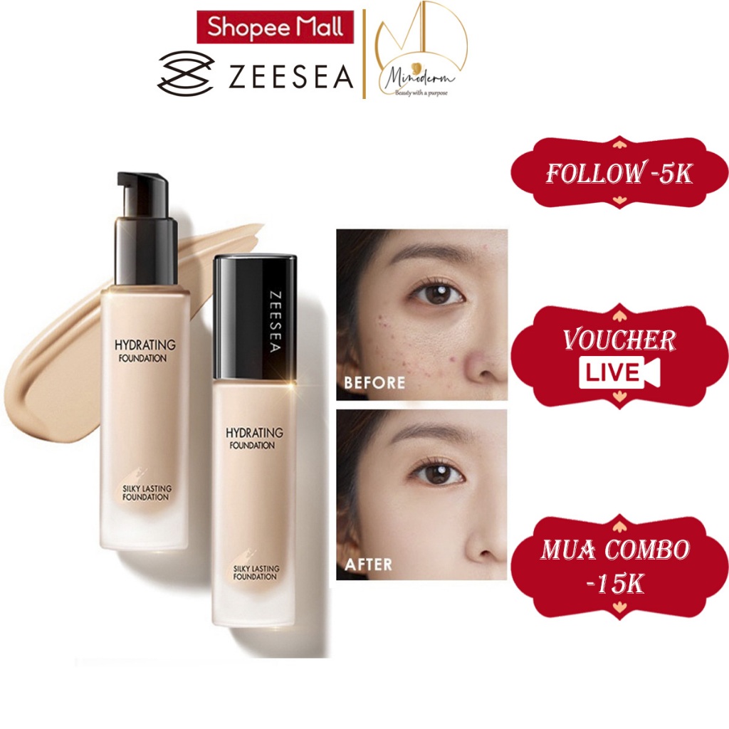 Kem nền MINODERM  Zeesea dạng lỏng che khuyết điểm kiềm dầu hiệu quả lâu trôi 30ml