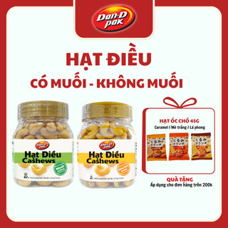 Thùng hạt điều rang có muối - không muối 215g x 12 hũ Dan D Pak