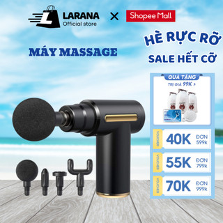 Máy masage cầm tay mini, súng masage cầm tay 4 đầu 6 chế độ xoa bóp, đấm nưng chống mỏi vai gáy chính hãng _msa2