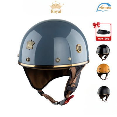 Mũ Bảo Hiểm Nửa Đầu Royal M379 - Đệm Tai Tháo Rời -Tặng Kèm Lưỡi Trai - Kiều Dáng Classic - CHÍNH HÃNG -Bảo Hành 12Tháng