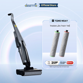 Máy hút bụi và lau sàn Deerma VX96OW tay cầm hỗ trợ lực đẩy cùng màn hình hiển thị giọng nói đa năng - Bảo hành 12 tháng