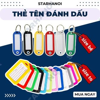 Thẻ gắn móc chìa khoá có nhãn ghi chú Name tag dánh dấu ghi thông tin