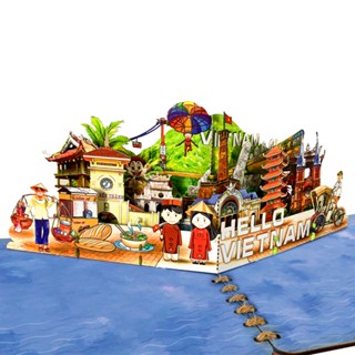 Tổng Hợp 5 Mẫu Thiệp 3D Popup Về Việt Nam Đẹp Đặc Sắc HN/Huế/ĐN/SG - TAYTA