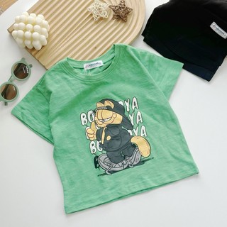 Áo thun bé trai Magickids áo phông ngắn tay in hình mèo cho bé từ 5 6 7 8 9 10 11 tuổi Quần áo trẻ em mùa hè AO24043