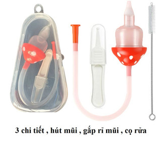 Hộp hút mũi nấm 3 chi tiết cho bé sơ sinh