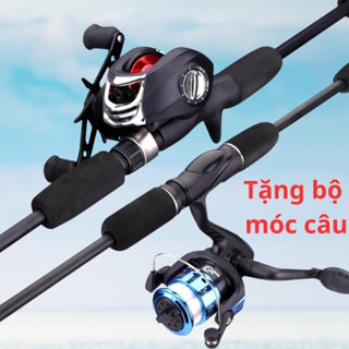 Bộ Cần Câu Máy Lure Sói Đen - Máy Ngang & Máy Đứng, Đủ Size 1m65